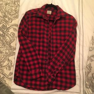J. Crew Black & Red Checkered Flannel